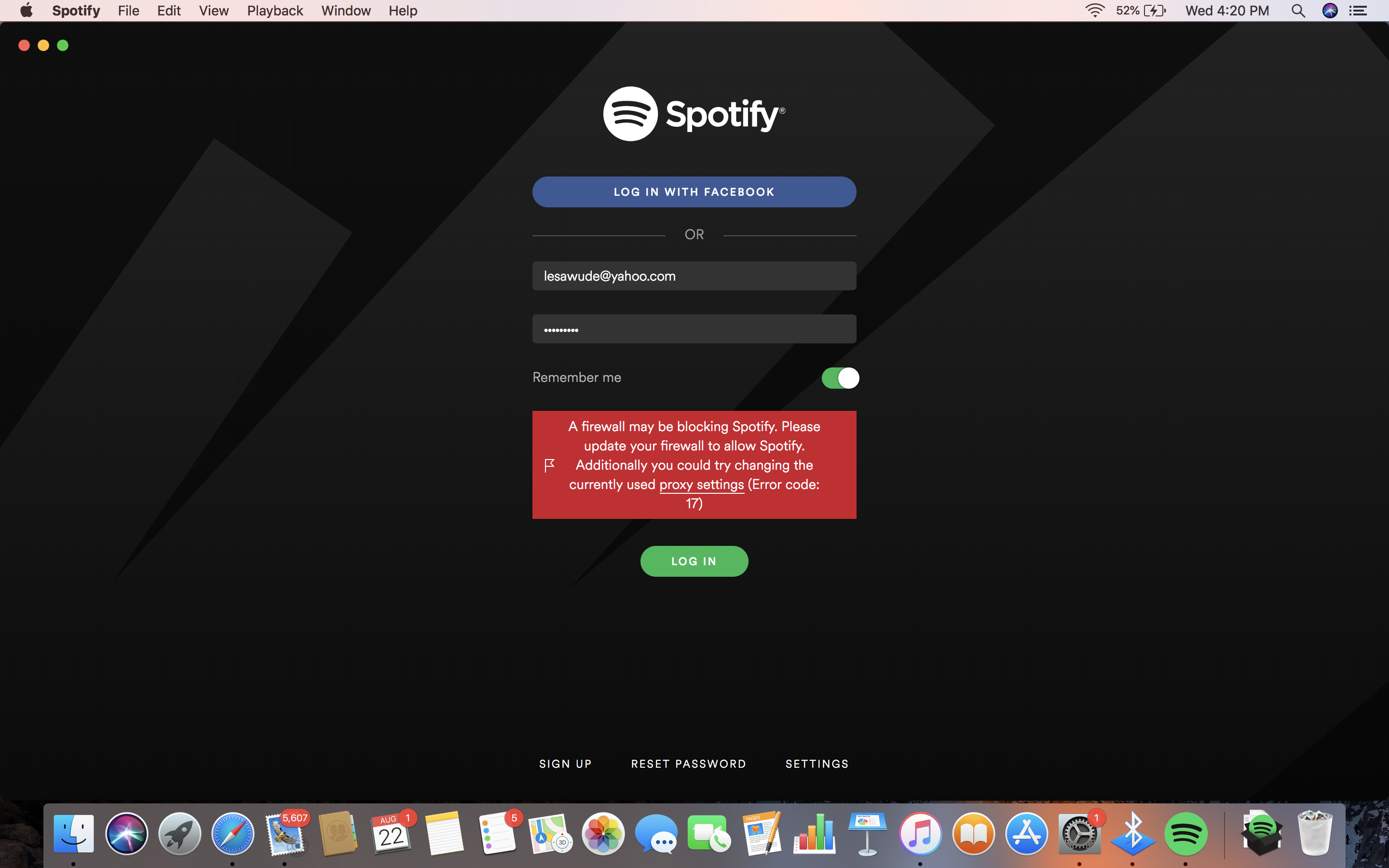 Spotify offline error